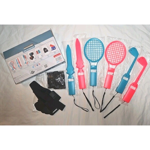 Orly Nintendo Switch Sports Pack Unused Tennis Golf Swords Leg Straps & Bag - Picture 2 of 3